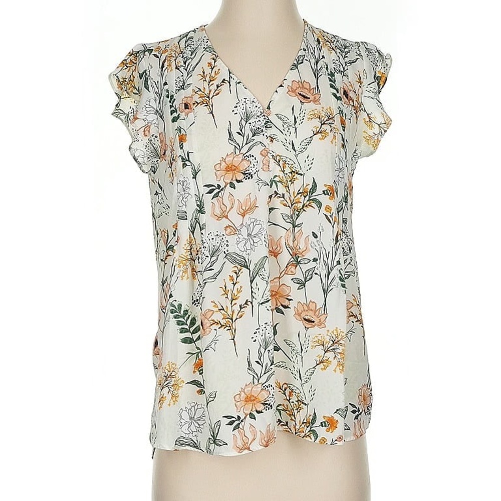 Blouse cap sleeve floral for spring